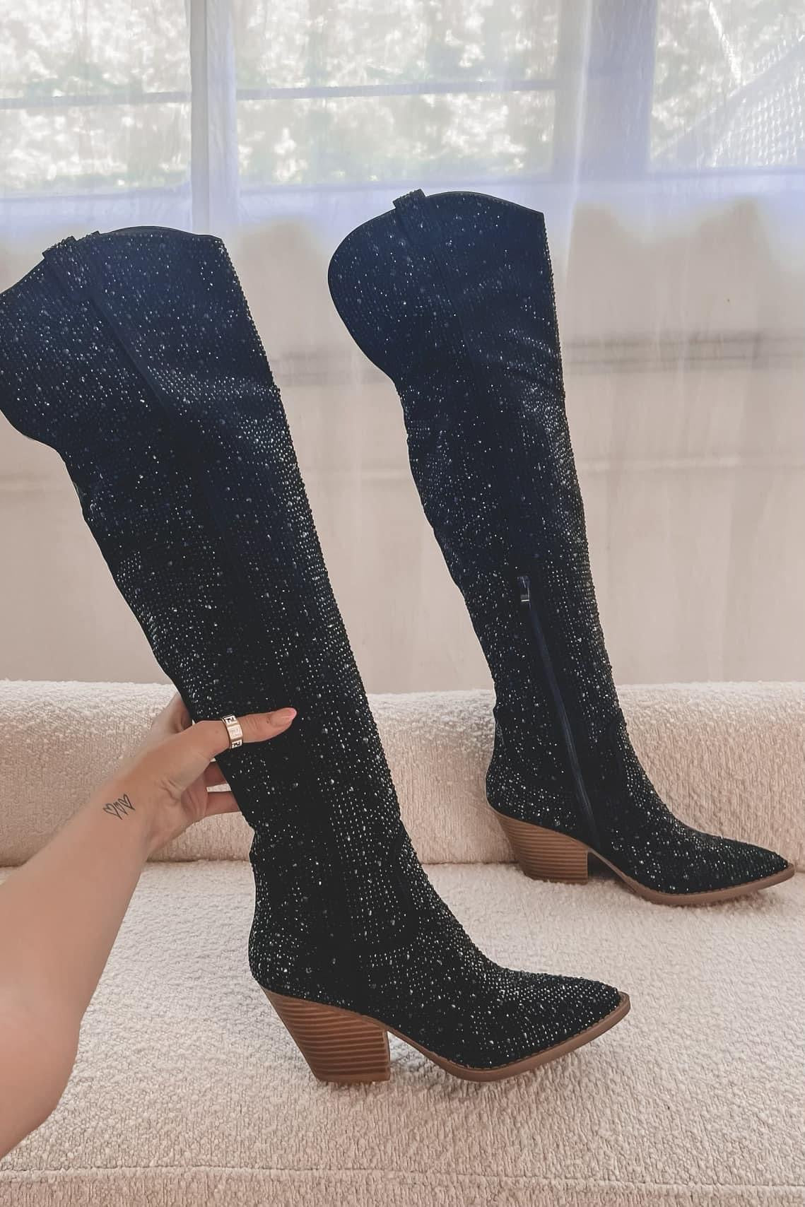 MAZE-RHINESTONE,WESTERN BOOTS