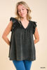 Black Jean V-Neck Blouse