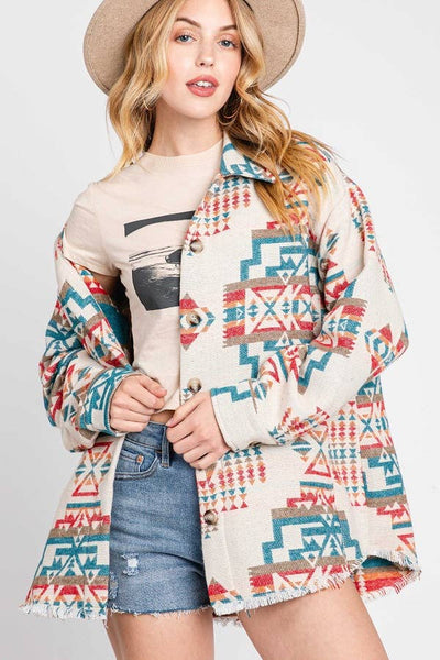 Womens Aztec Shacket