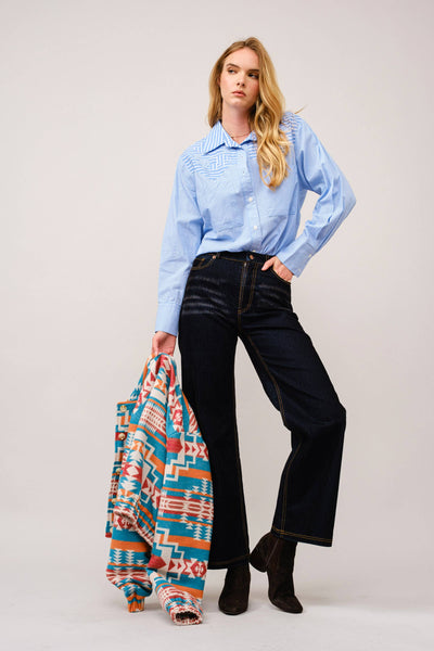 Jacquard Aztec Snap Up Bomber Jacket