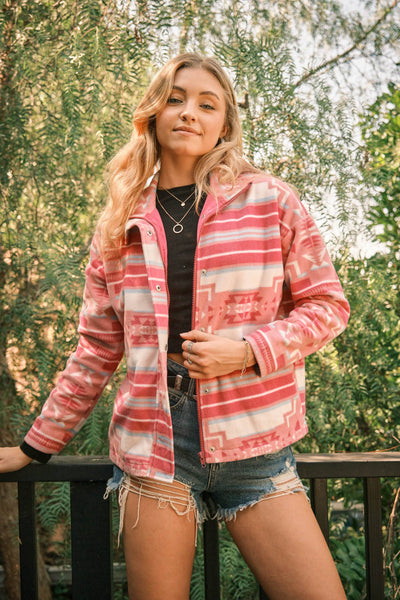 Aztec Soft Cozy Zip Up Jacket
