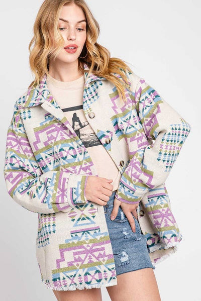 Womens Aztec Shacket
