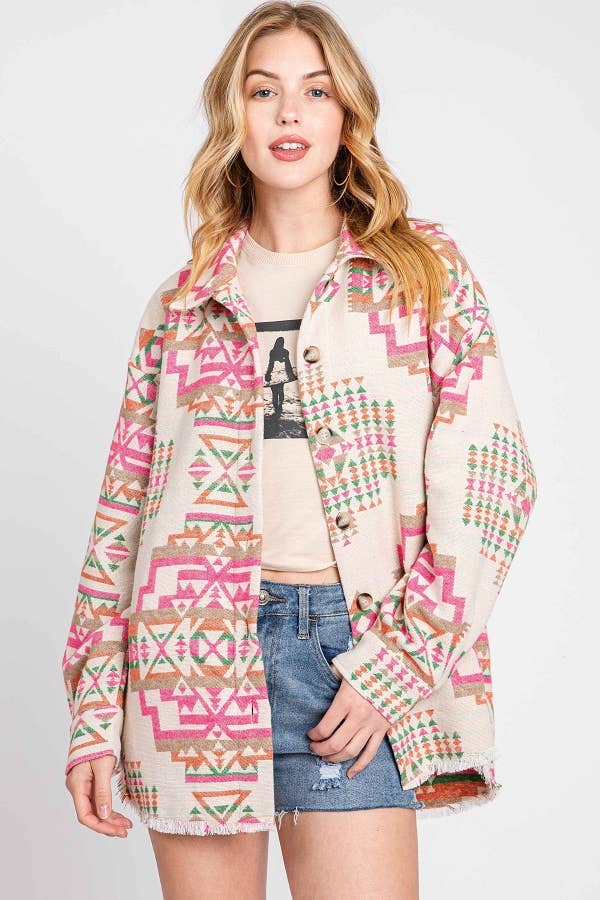 Womens Aztec Shacket