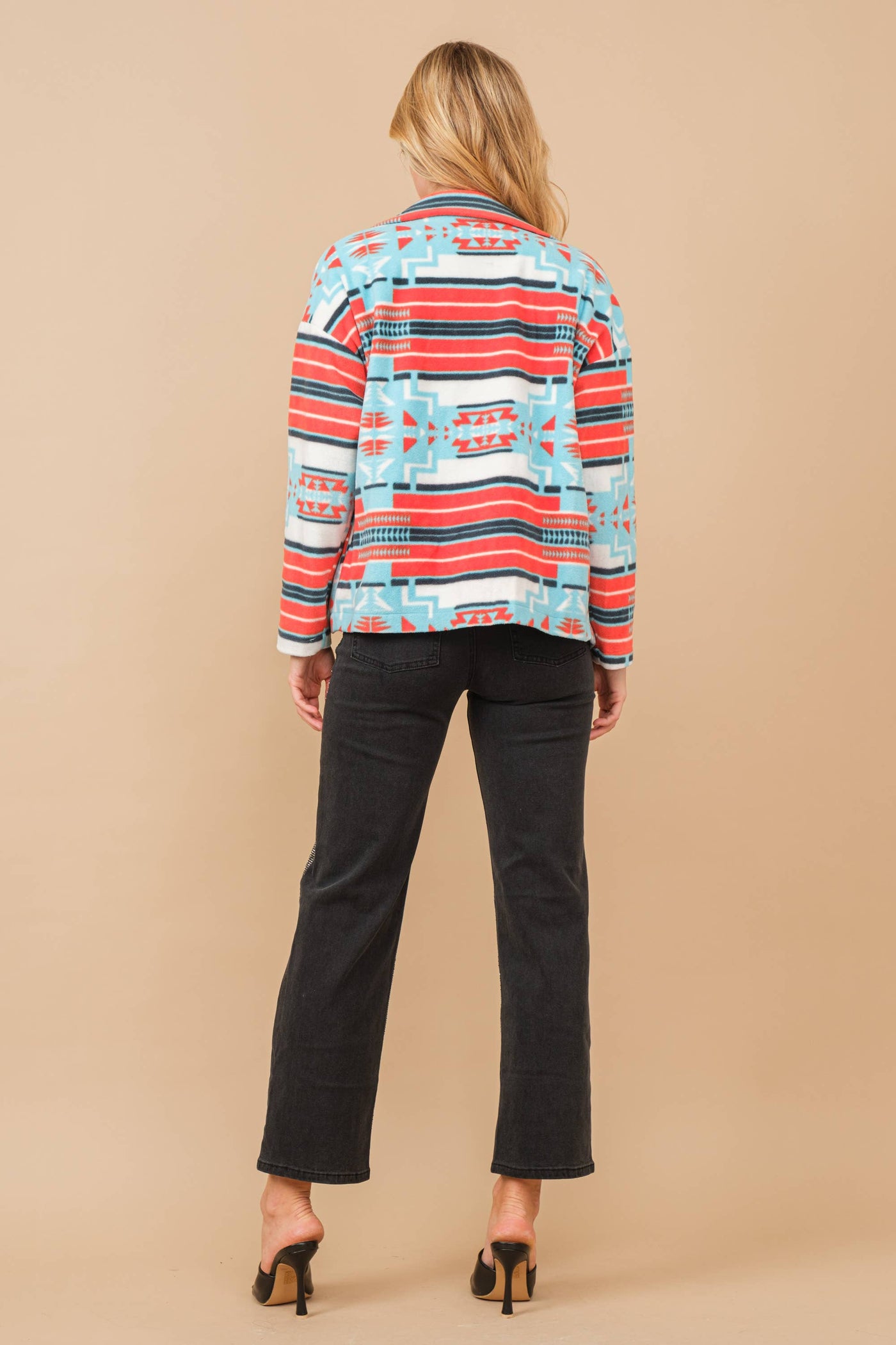 Aztec Soft Cozy Zip Up Jacket