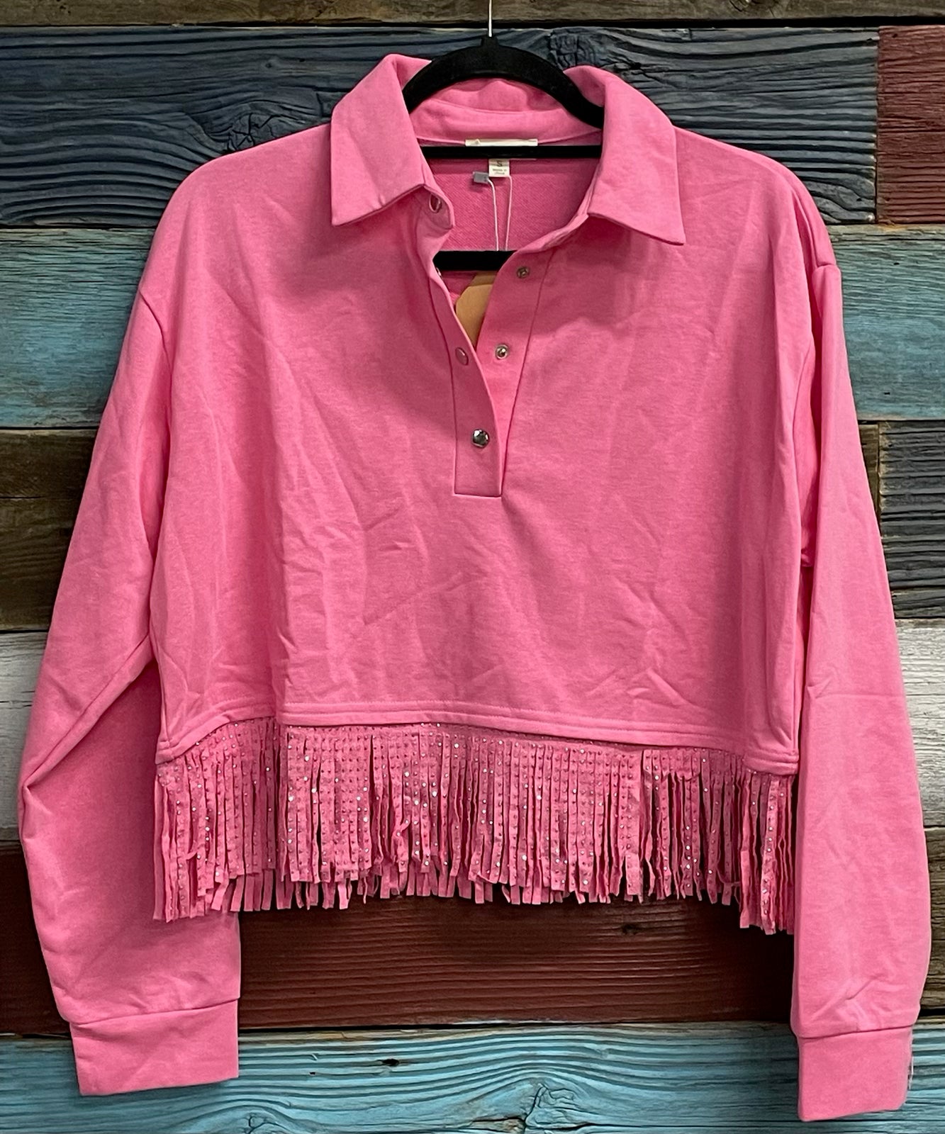 Bling Fringe crop Sweatshirt