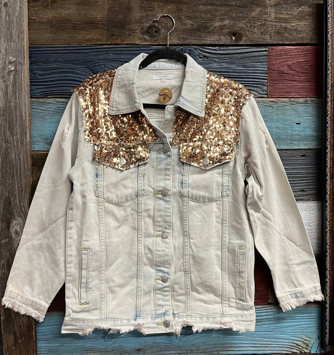 sequin dress denim jacket DENIM Maui X Lolita