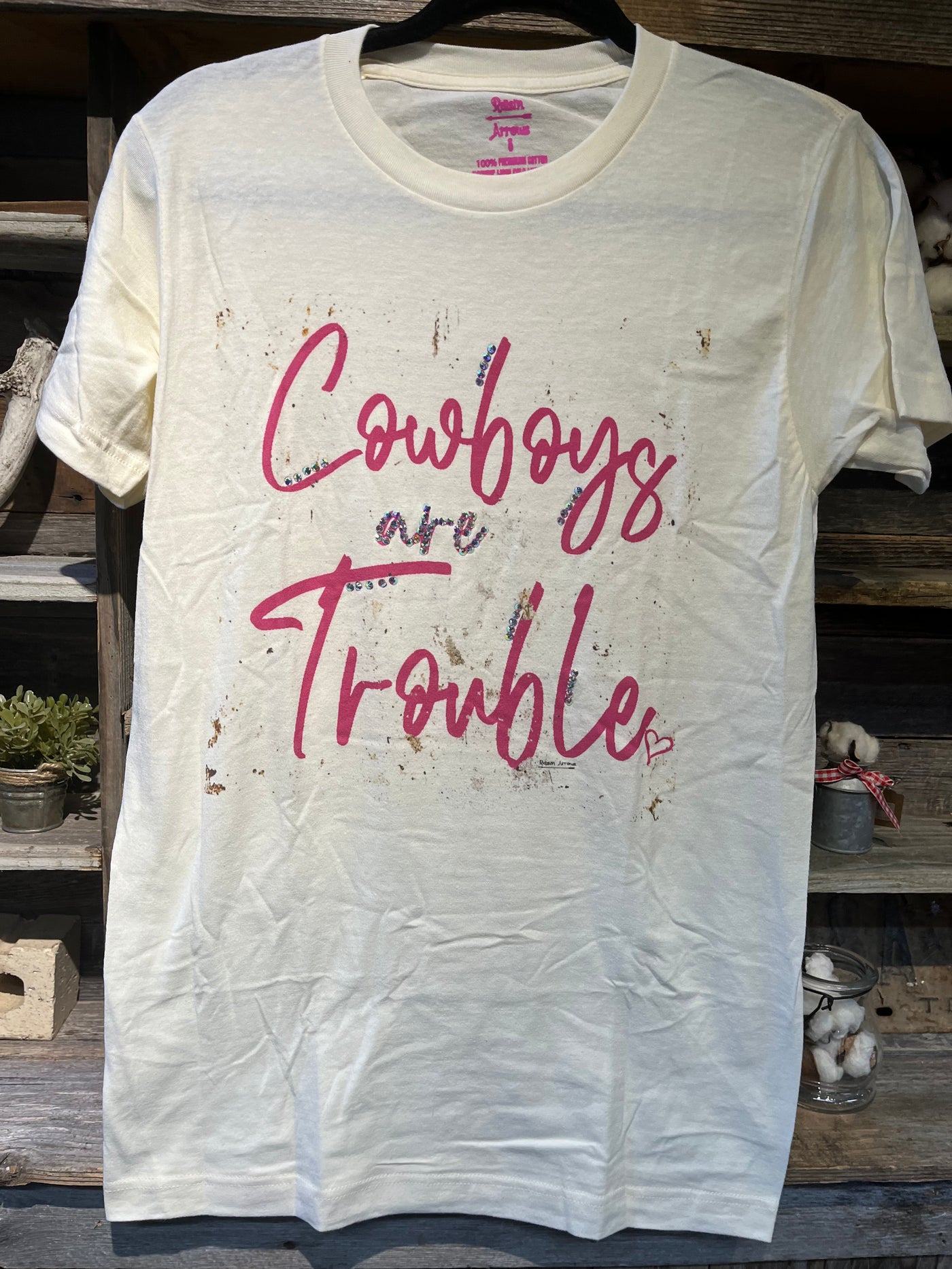 COWBOYS ARE TROUBLE W/BLING TEE