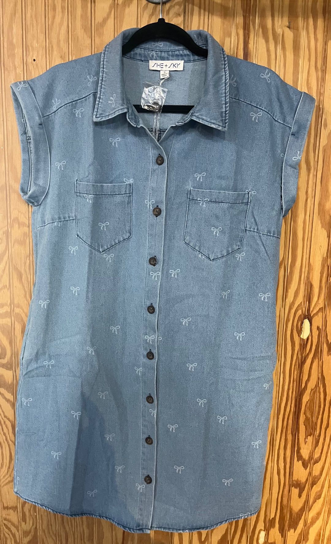 cloth and stone denim dress Bow Jean Dress cloth and stone denim dress Bow Jean Dress