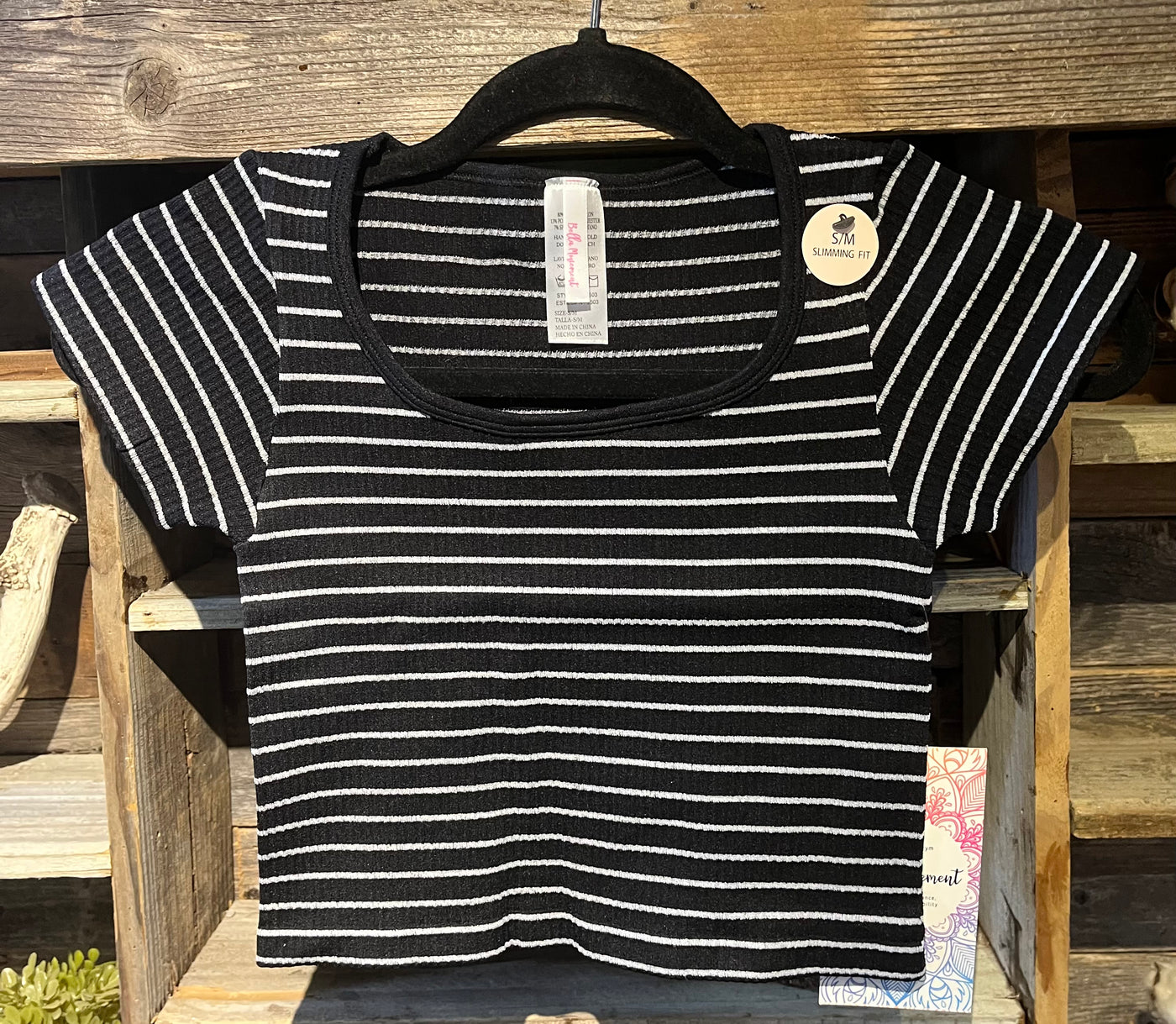 SHORT SLEEVE STRIPE TOP