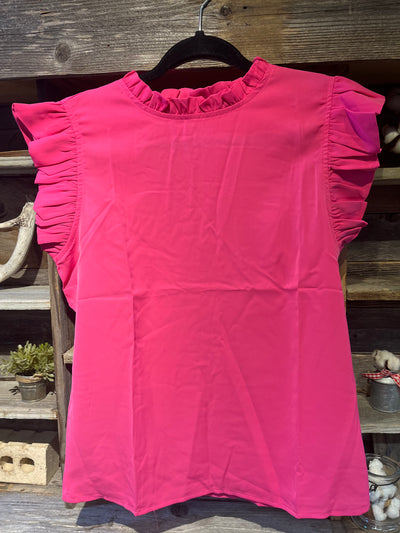 Ruffle short sleeve blouse