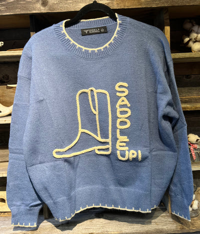 ADULT COWBOY BOOT KNIT SWEATER