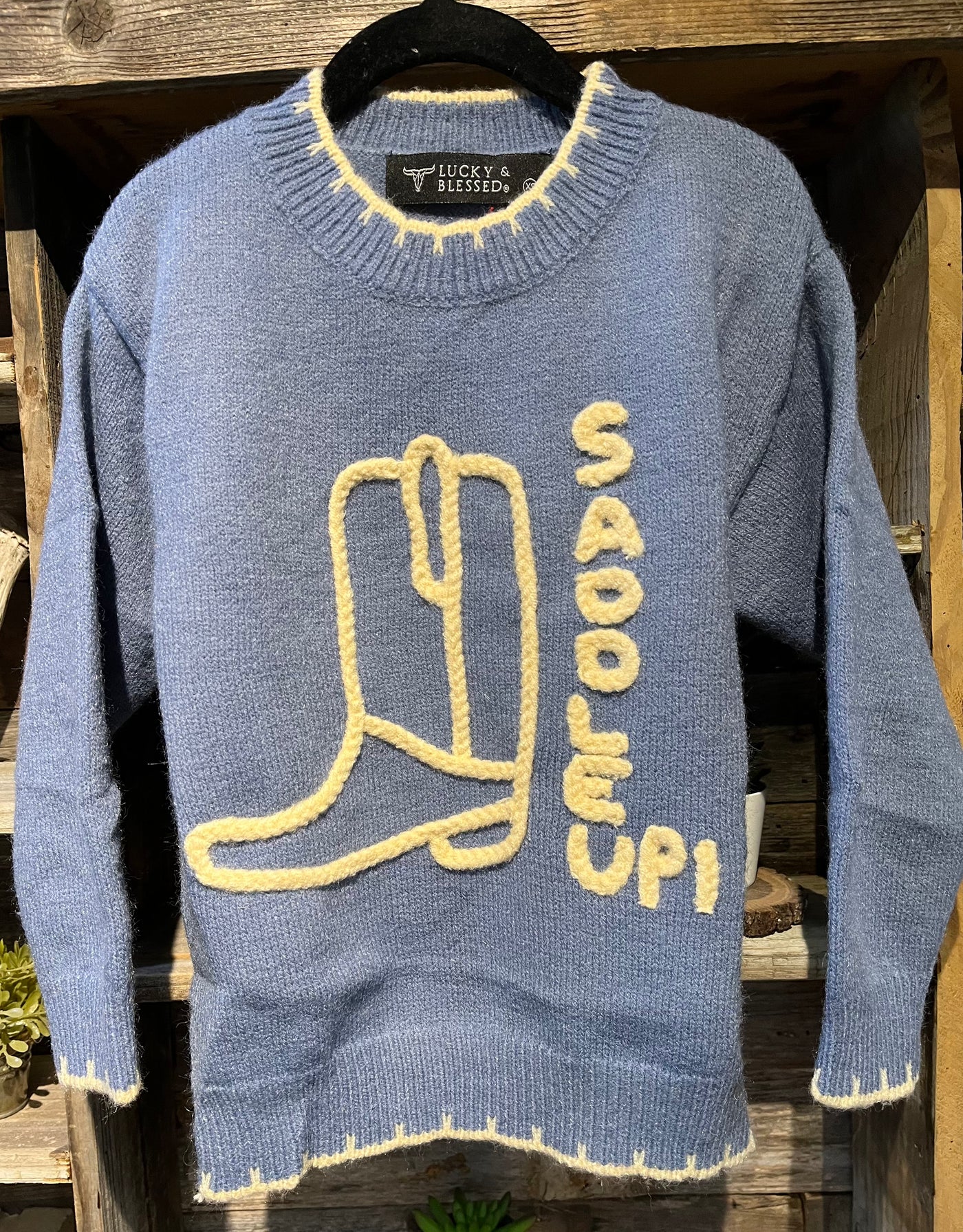 KIDS COWBOY BOOT KNIT SWEATER