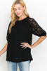 Lace sleeve 3/4 sleeve shirt