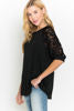 Lace sleeve 3/4 sleeve shirt