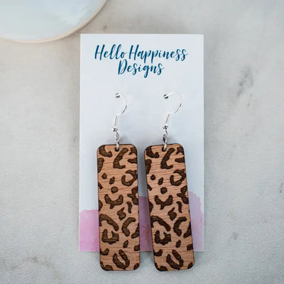 Hand Painted Wood Dangle Earrings
