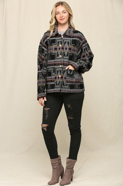 Aztec Pattern shacket