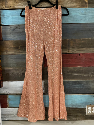 Sequins flare pants