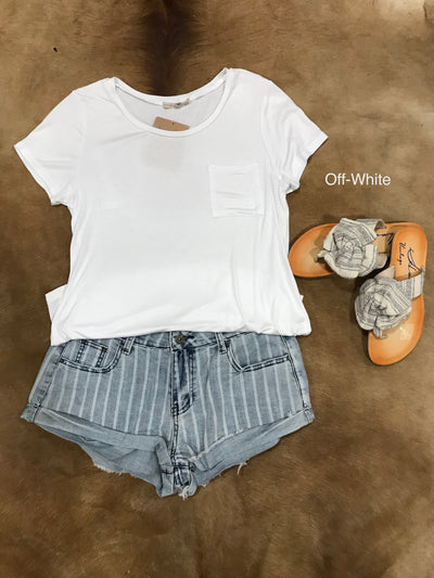 AB Basic U-Neck T-Shirt with Pocket*