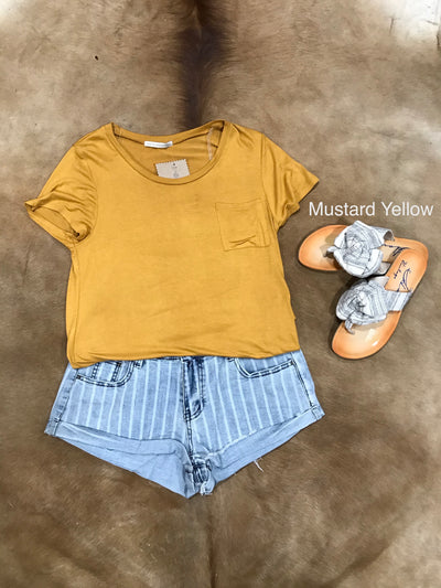 AB Basic U-Neck T-Shirt with Pocket*