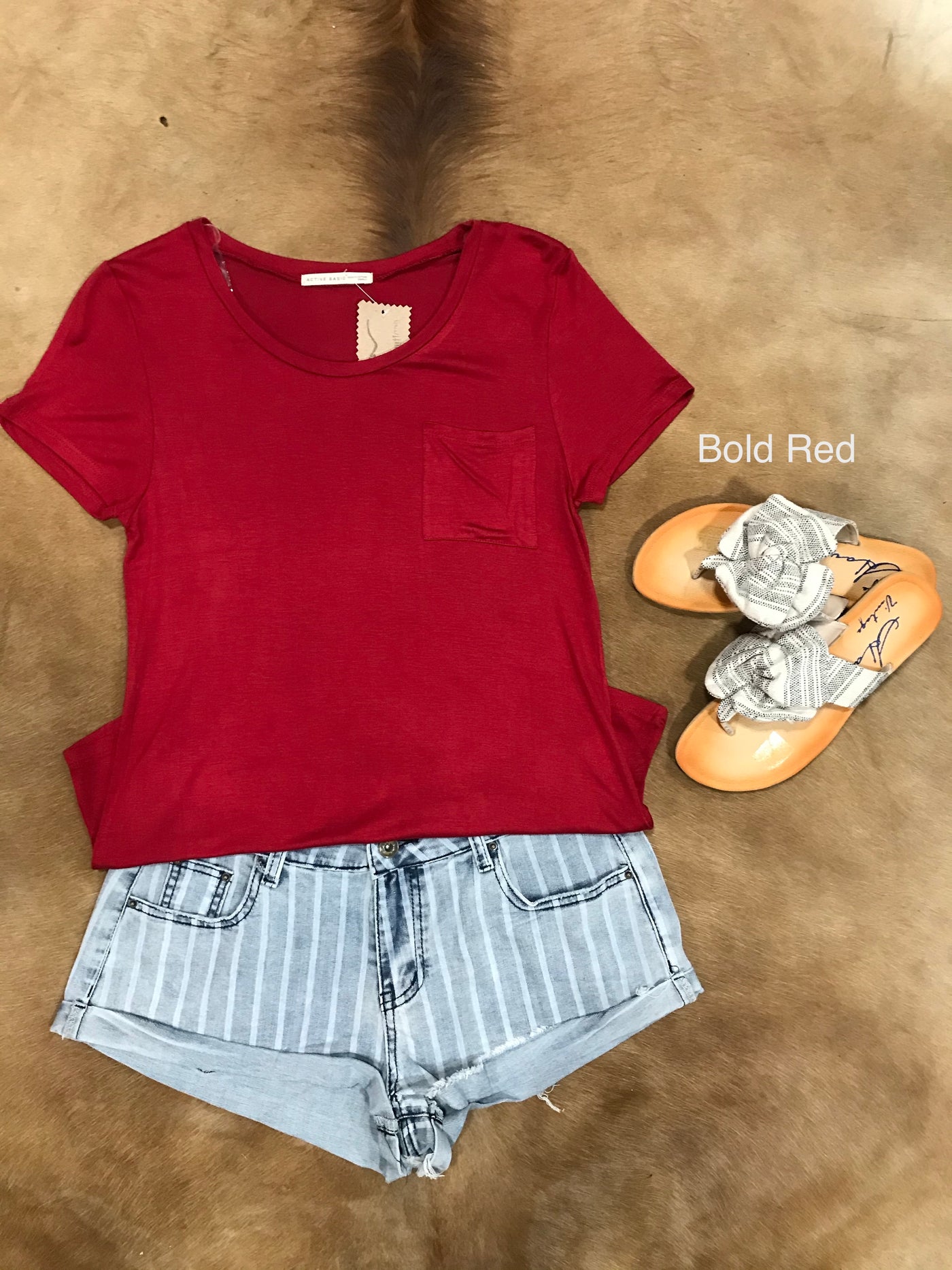 AB Basic U-Neck T-Shirt with Pocket*