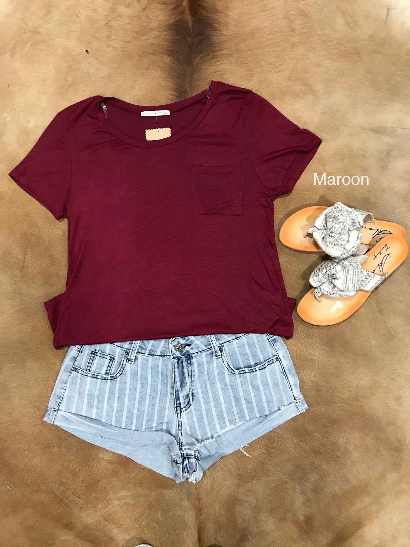 AB Basic U-Neck T-Shirt with Pocket*