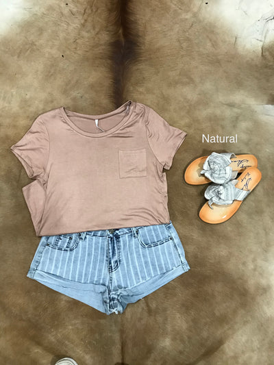 AB Basic U-Neck T-Shirt with Pocket*