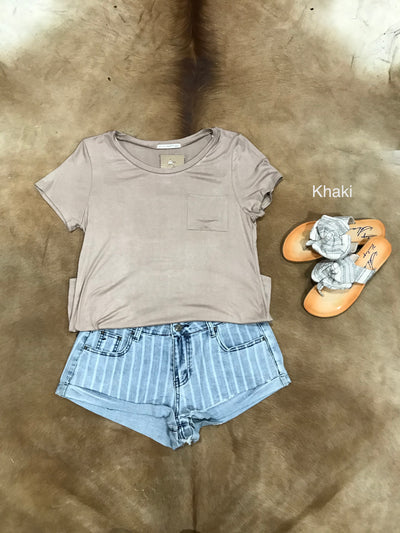 AB Basic U-Neck T-Shirt with Pocket*