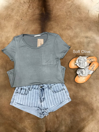 AB Basic U-Neck T-Shirt with Pocket*