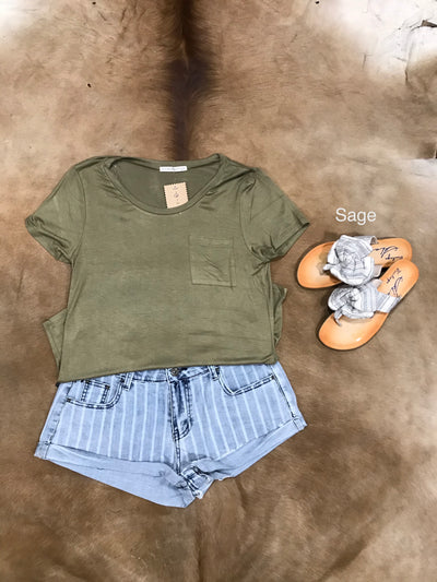 AB Basic U-Neck T-Shirt with Pocket*