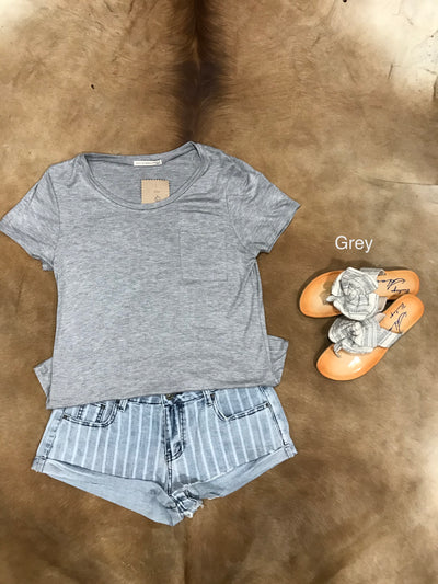 AB Basic U-Neck T-Shirt with Pocket*