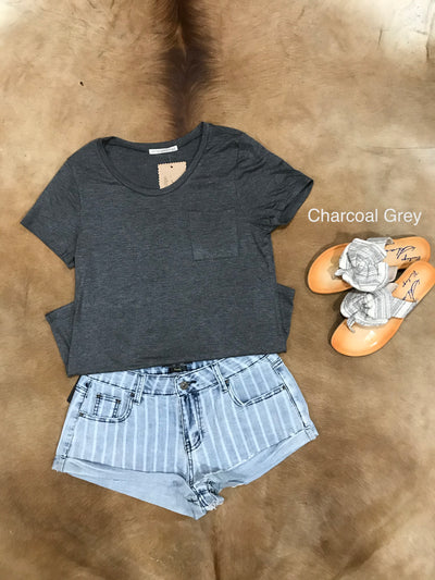 AB Basic U-Neck T-Shirt with Pocket*