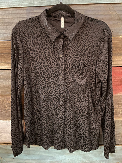 Animal silk blouse