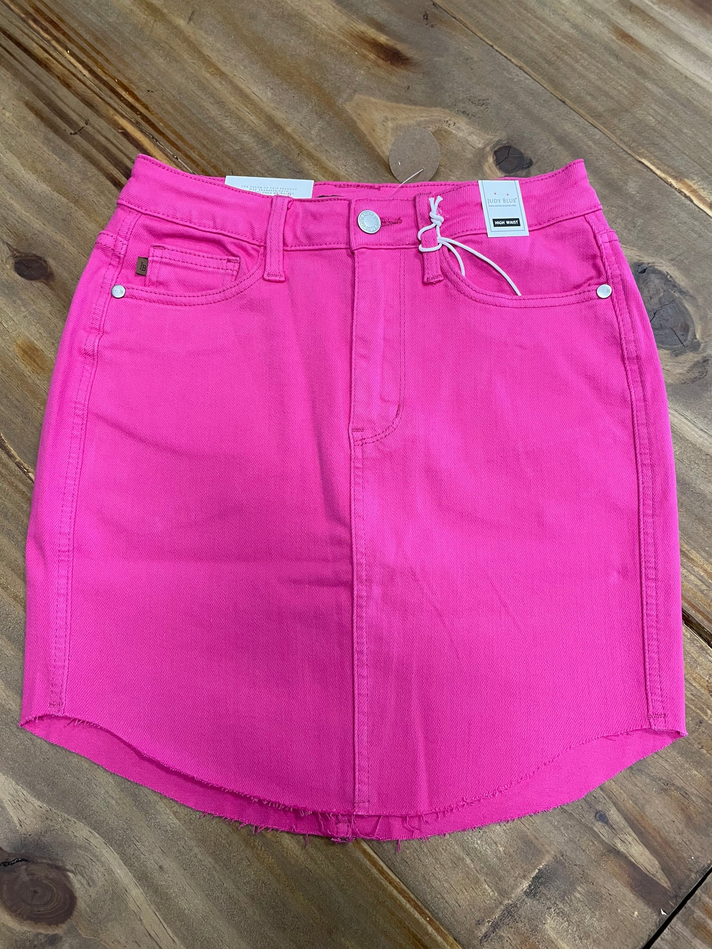 Hot Pink Denim Skirt