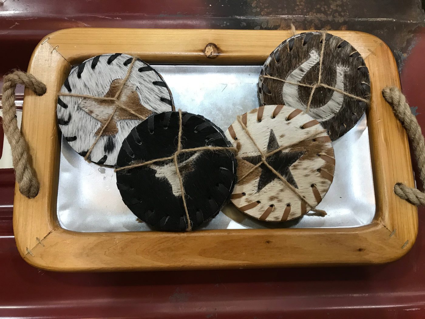 Cowhide Coasters (pack of 4)