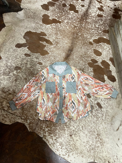 Aztec Denim style longsleeve