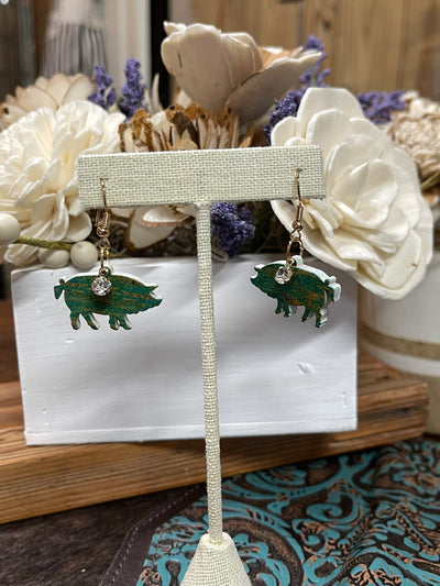 Wood Show Animal dangle earrings