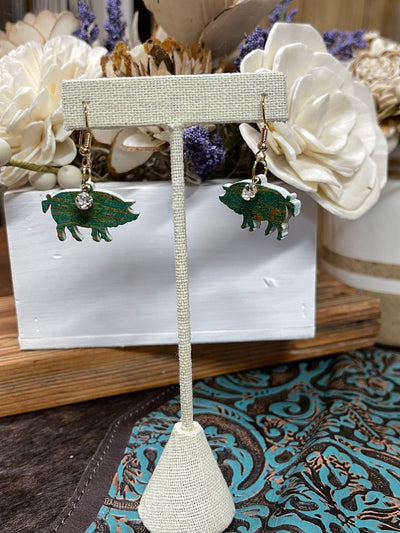 Wood Show Animal dangle earrings