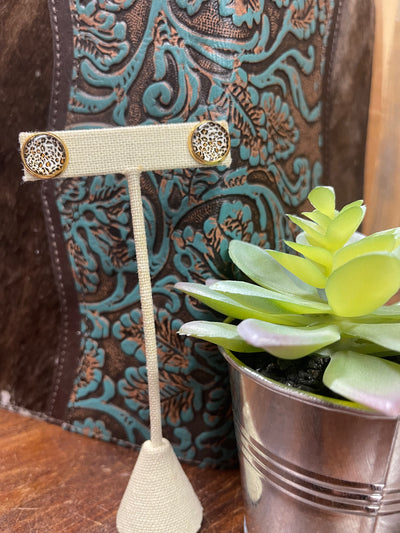 Druzy Round Stud Earrings