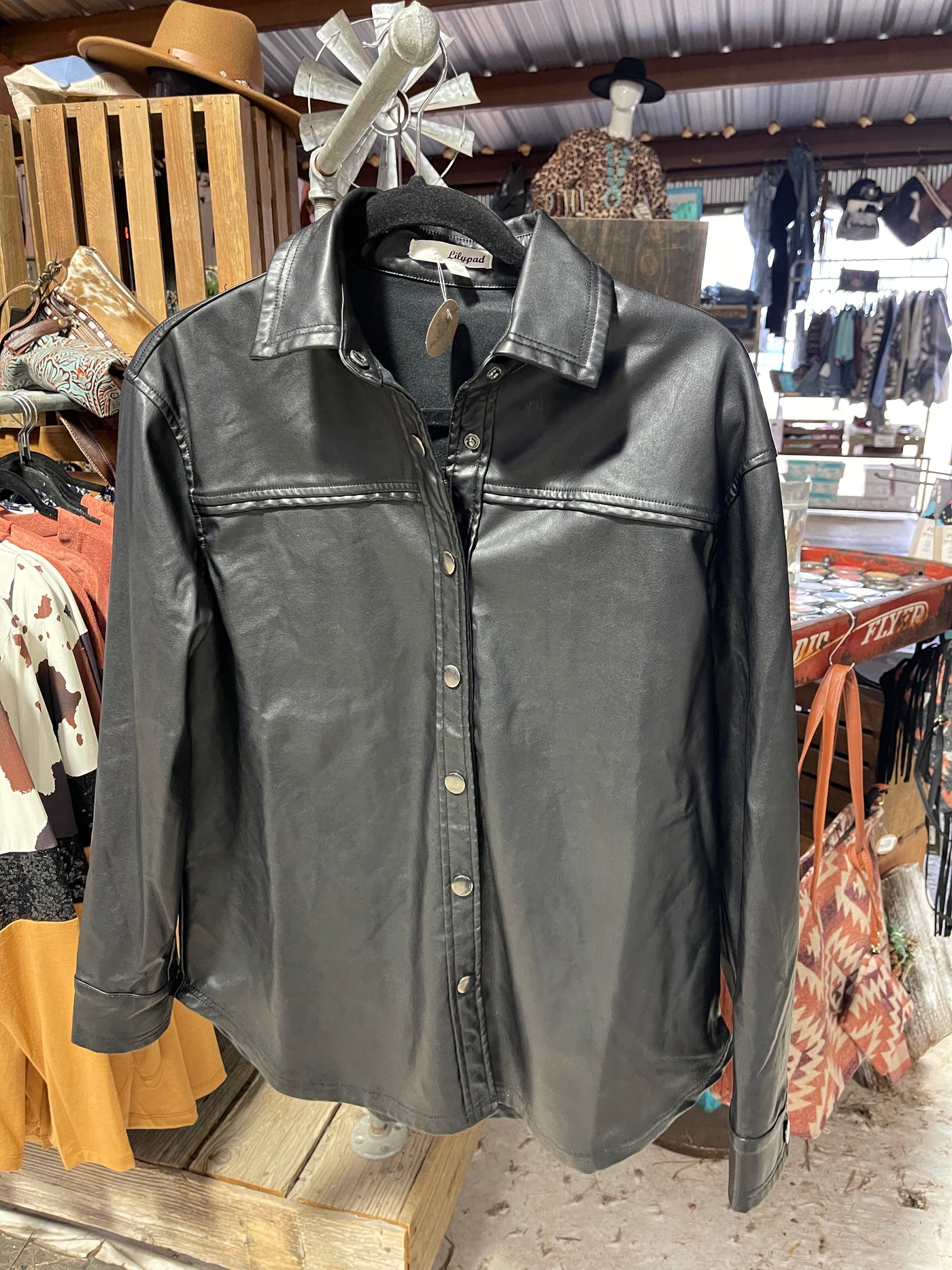 Leather Button Up shirt