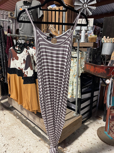 Sleeveless Striped Maxi Dress