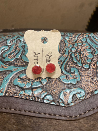 Druzy Round Stud Earrings