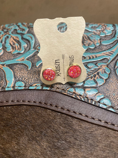 Druzy Round Stud Earrings