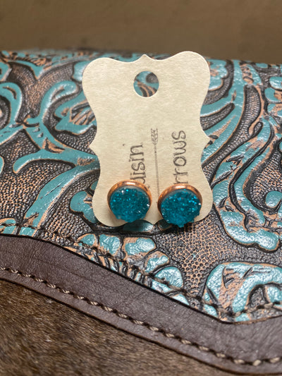 Druzy Round Stud Earrings
