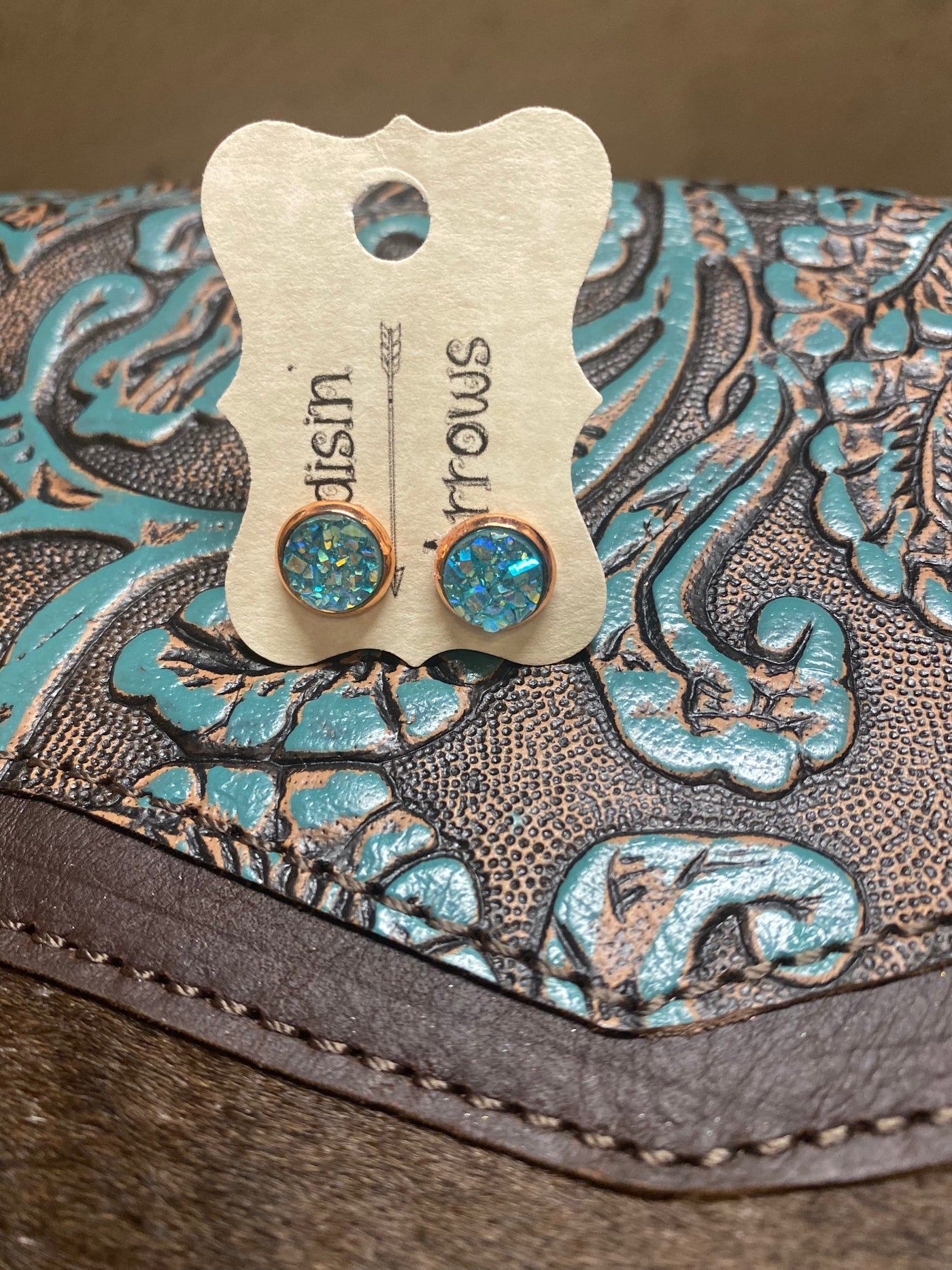 Druzy Round Stud Earrings