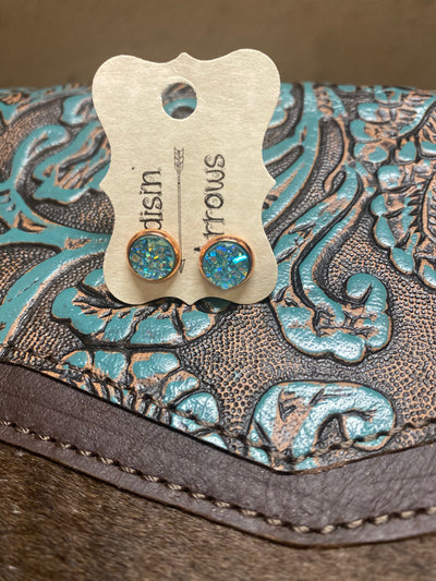 Druzy Round Stud Earrings