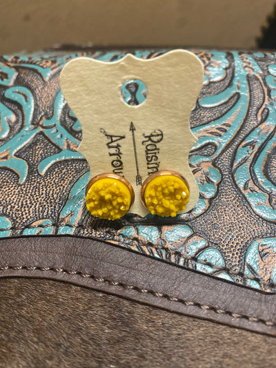 Druzy Round Stud Earrings