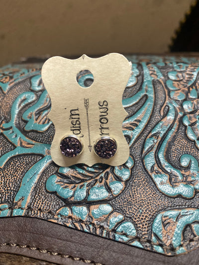 Druzy Round Stud Earrings
