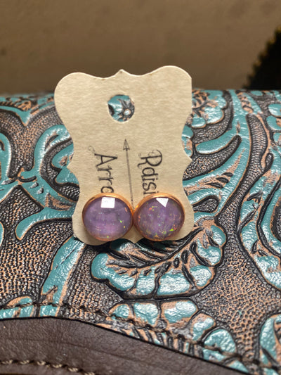 Druzy Round Stud Earrings
