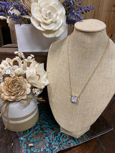 Druzy Square Necklace