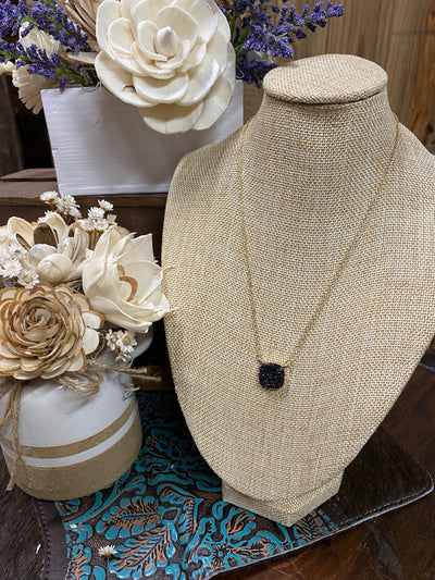 Druzy Square Necklace